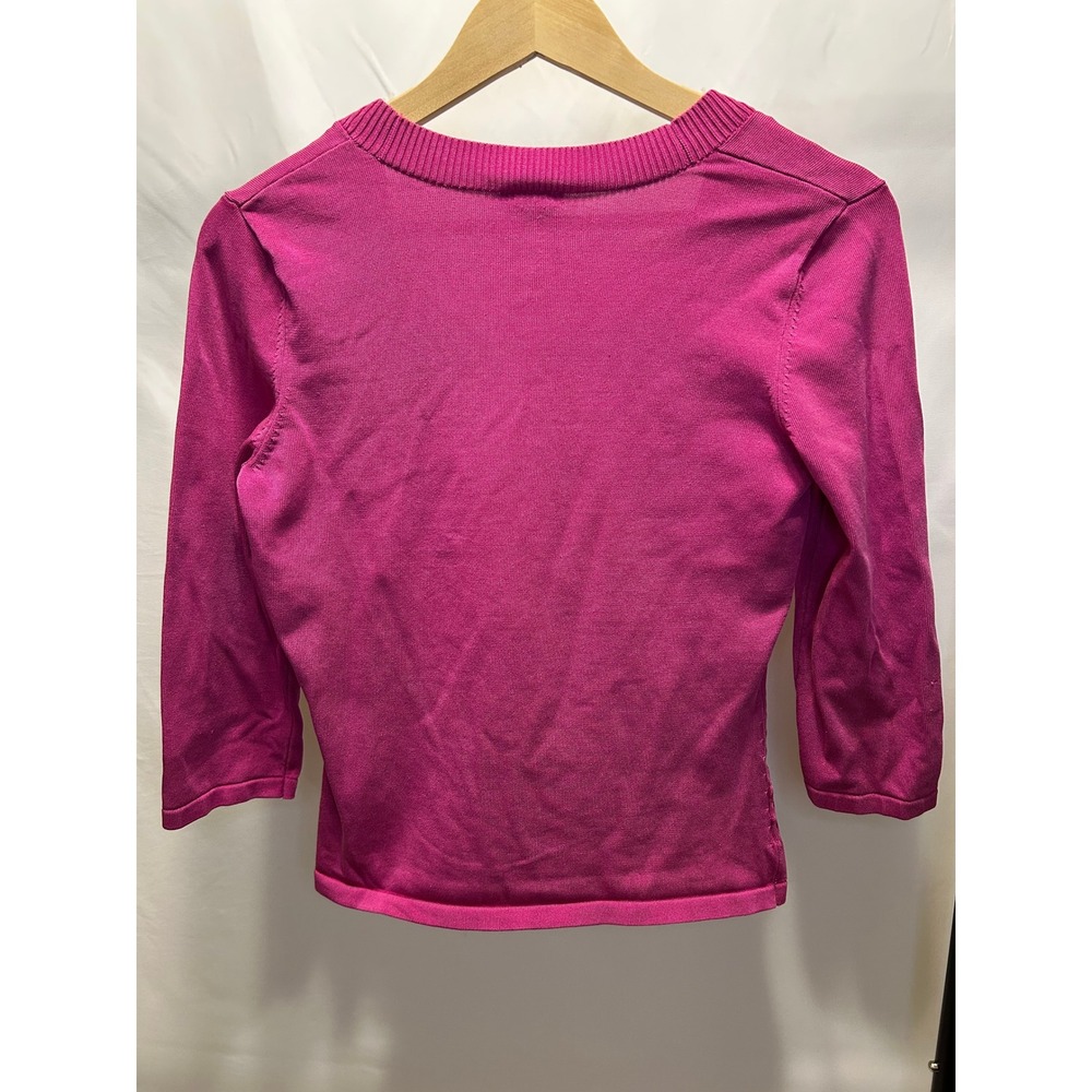 Ann Taylor Silk Blend Sweater Womens SP Pink Good Scoop Neck 3/4 Sleeve 113187 - Picture 4 of 7